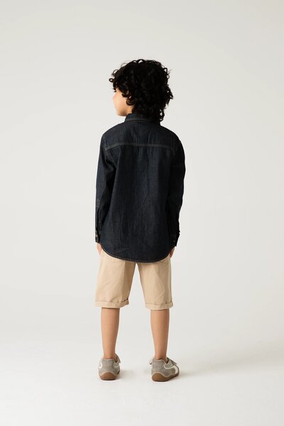 Boys Blue Denim Patch Pocket Shirt