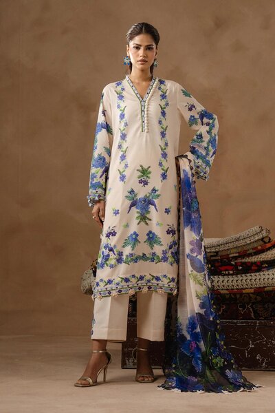 Unstitched Muzlin Lawn 3 Piece Suit