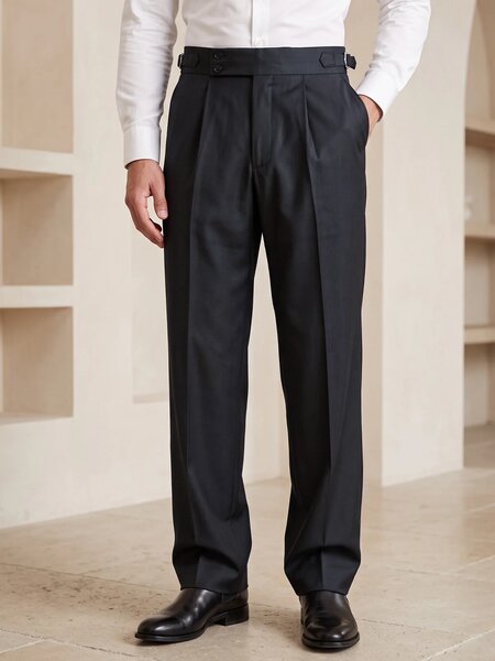 Black Imported Straight Fit Gurkha Pant (FDT-445)