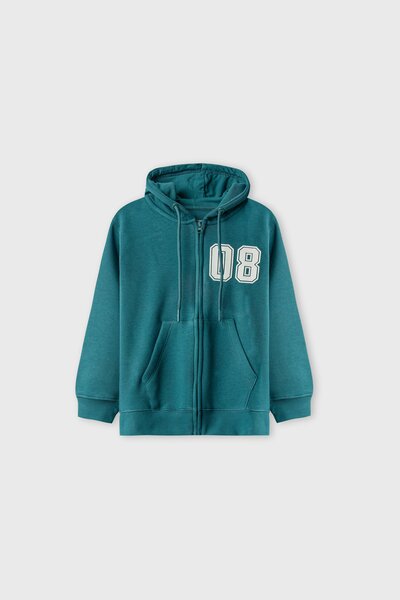 Boys Teal Varsity Fleece Hoodie