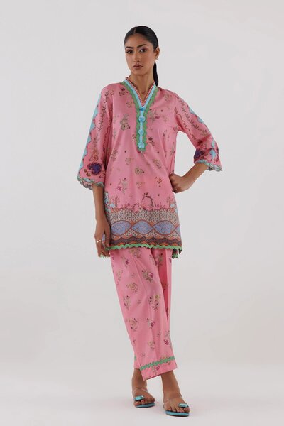 Stitched Printed Lawn Shirt+ Culotte