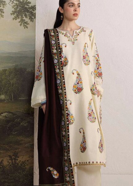 Coco by Zara Shahjahan Unstitched Khaddar 3 Piece Suit CZS26UKW SHIREEN 6A - Winter Collection