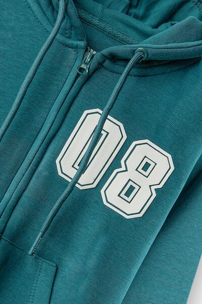 Boys Teal Varsity Fleece Hoodie