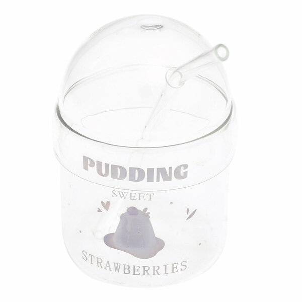 Soda Glass – Transparent with Dome Lid & Straw