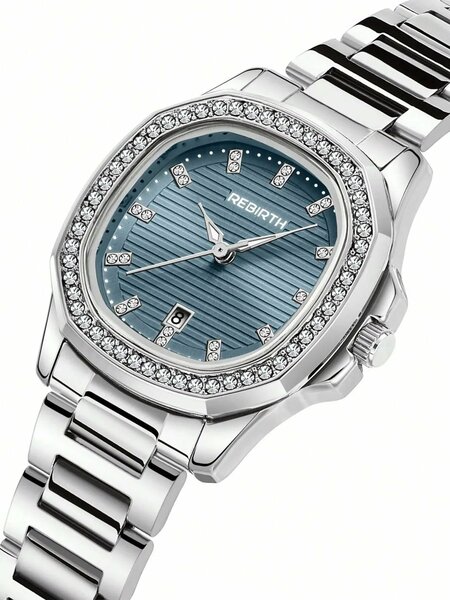Shein - 1Pc Women'S Elegant Stainless Steel Strap Quartz Watch
