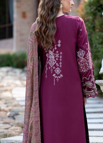 Serenity by Florent Unstitched Embroidered Dobby 3 Piece Suit FL26USF Rania - Festive Collection