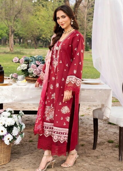 Chandan Nagri Women RTW Embroidered Lawn 3 Piece Suit Laleh Rose - Festive Collection
