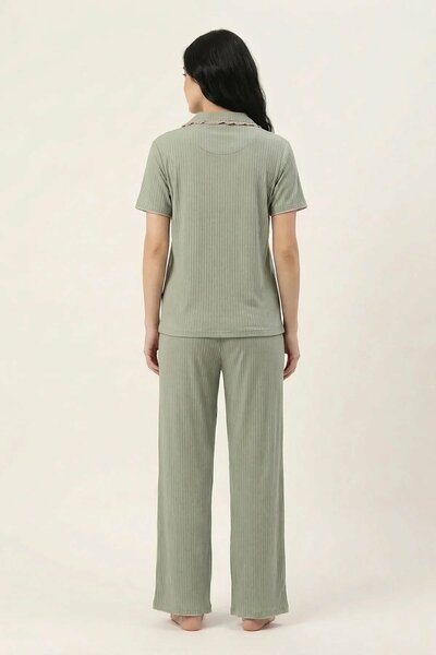 BLS - Ribbed Cotton Pajama Set - Green