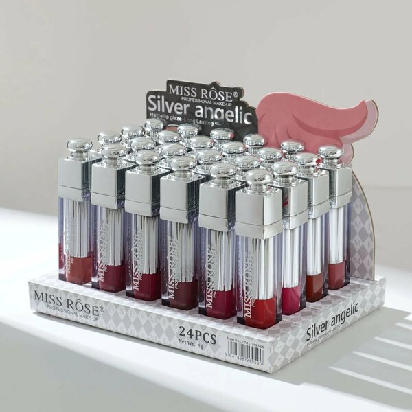 Miss Rose - Makeup 3 Pc Silver Angelic Waterproof Matte Glaze Lip Gloss