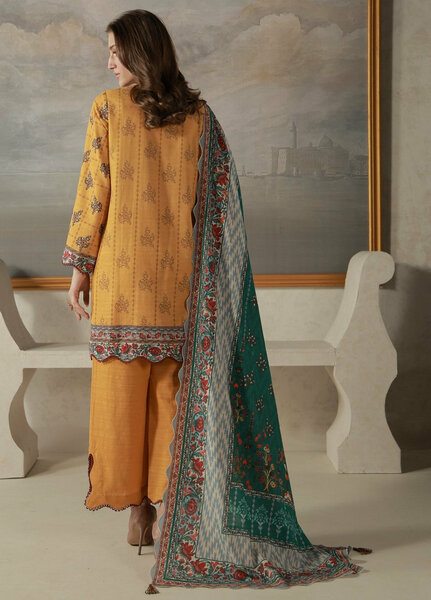 Sahar Unstitched Printed Khaddar 3 Piece Suit Russetta Winter Collection