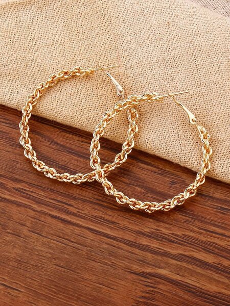 Shein - Twist Hoop Earrings