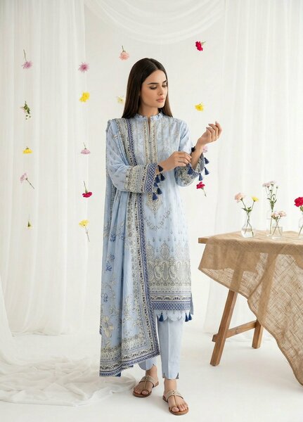 Salina by Regalia Textiles Unstitched Digital Printed Lawn 3 Piece Suit RG26ULSP D2 - Casual Collection