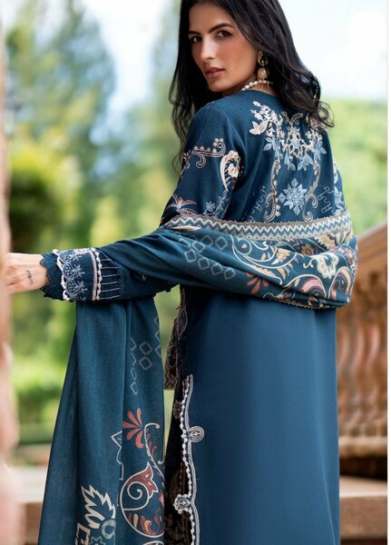 Serenity by Florent Unstitched Embroidered Karandi 3 Piece Suit FL26USF Arya - Festive Collection