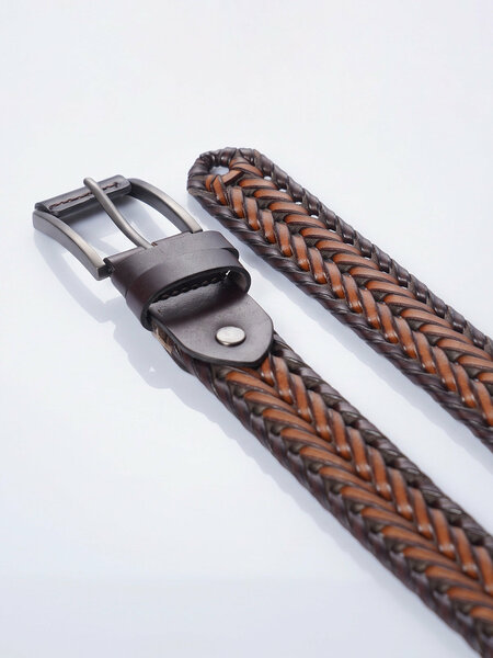 Brown Braided Leather Belt (BELT-973)