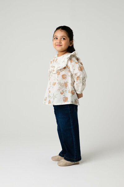 Autumn Petal Printed Cotton Top