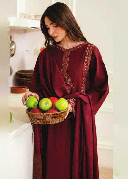 Onara by Humdum Unstitched Embroidered Khaddar 3 Piece Suit HD26UKO D-03 - Winter Collection