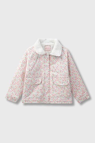 Fuzzy Floral Twill Jacket