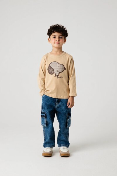 Boys Choco Beige Graphic Tee