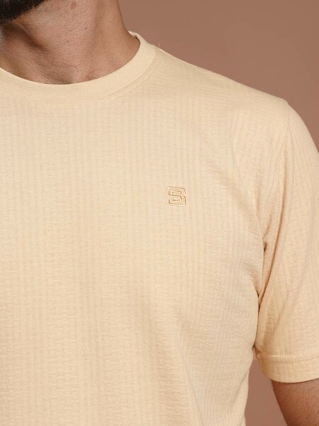 Oatmeal Jacquard Men’s T-Shirt (TEE-356)
