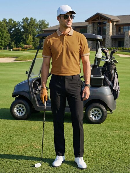 Mustard Jacquard  Polo T-Shirt (POLO-1254)
