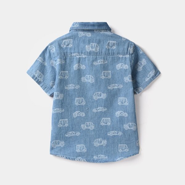 Infant Boys Tensile Denim Suit - Light Blue