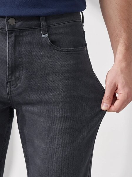 Dark Grey Straight Fit Imported Jeans 67