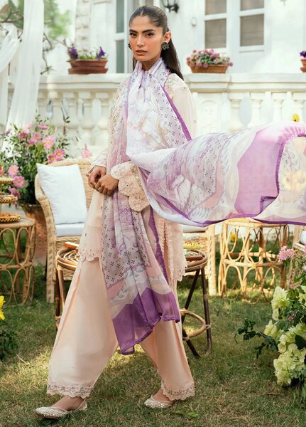 Lamhay by Dhanak Pret Swiss Voile 3 Piece DHN26PSV DC-2576 - Summer Collection