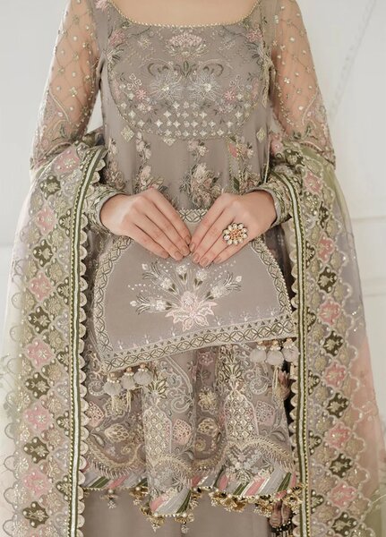 Chantelle by Baroque Unstitched Embroidered Net 3 Piece Suit BQ26UCF CH10-D08 - Festive Collection