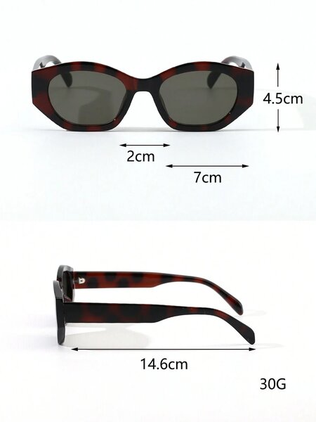 Shein - 1 Pair Women'S Cat Eye Retro Street Style Fashion Glasses - Black