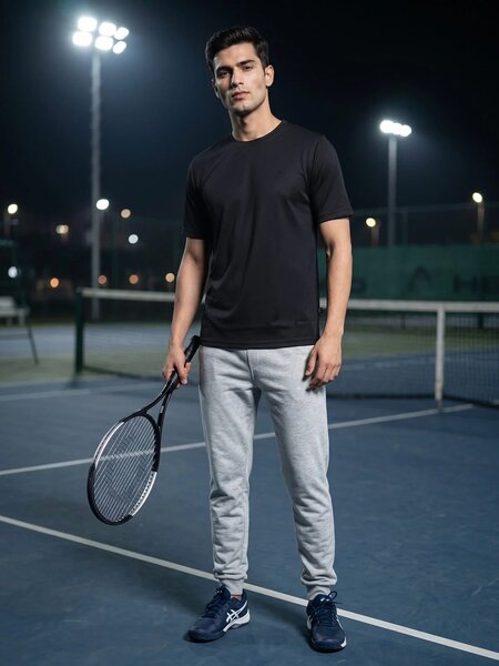 Black Stretchable T-Shirt (TEE-487)