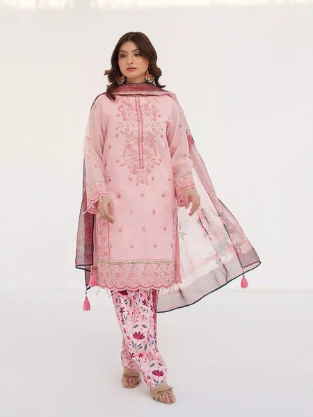 Salitex Unstitched Embroidered Net 3 Piece Suit SUNW7NO111 - Festive Collection