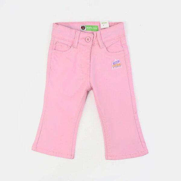 Infant Girls Cotton Twill Pant - Candy Pink