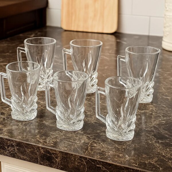 Clear Glass Cup Set – 270ml (Set of 6)