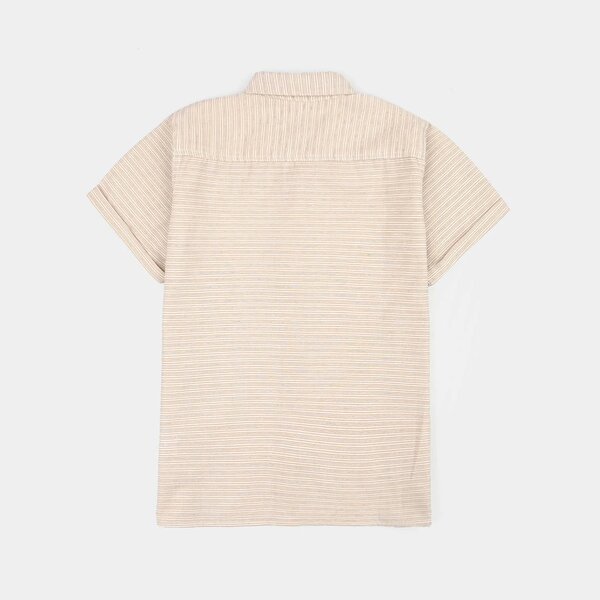 Boys Cotton Casual Shirt H/S Double Fold-Striper