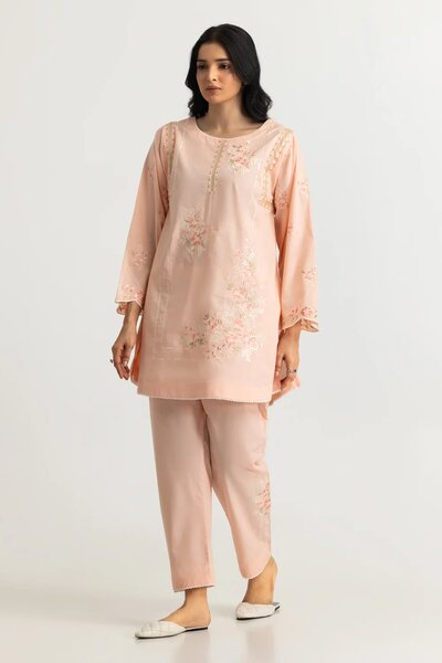 Cambric Embroidered Co-Ord Set