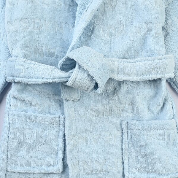Kids Bathrobe Jacquard Blue