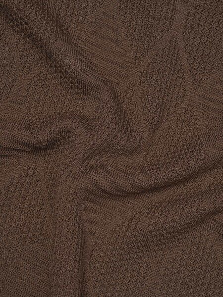 Brown Sweater Knitted Zipper Polo (SKZP-041)