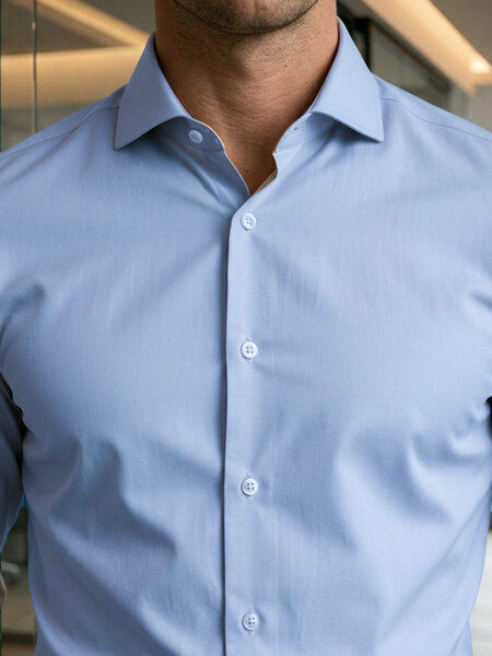 Sky Blue Plain, Cutaway Collar, Poplin Formal Shirt (FS-3057)