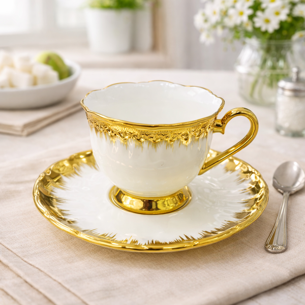 Luxury Gold Rim Tea Set Saucer Set