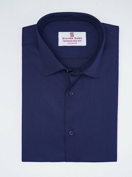 Navy Blue Plain, Performance Dress Shirt (FS-2851)