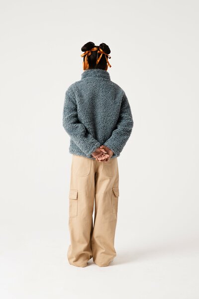 Cloud Mist Light-Blue Fur Jacket