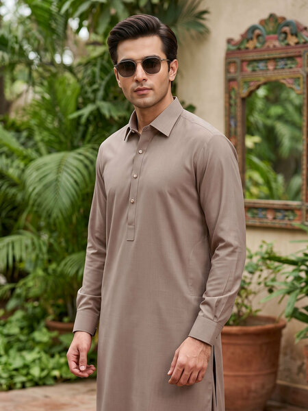 Mustard Designer Shalwar Kameez (SK-725)