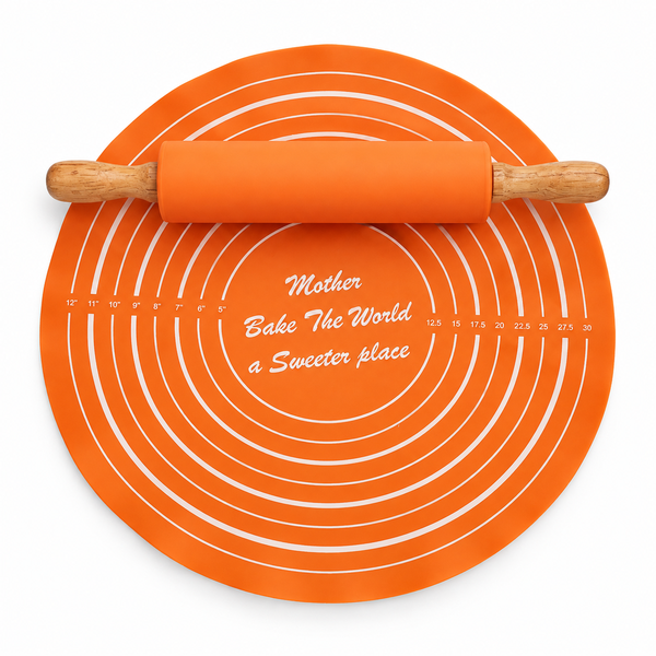 Dough Mat & Pin FY-01 Assorted | Silicone Baking Mat with Rolling Pin