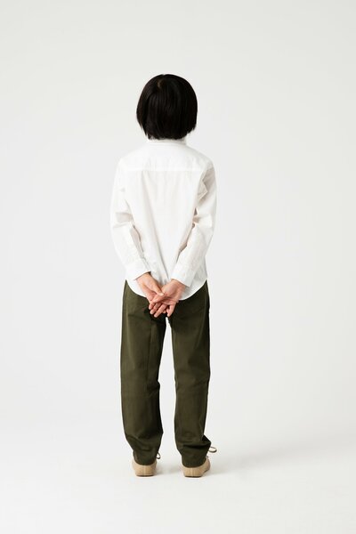 Boys Solid White Cotton Shirt