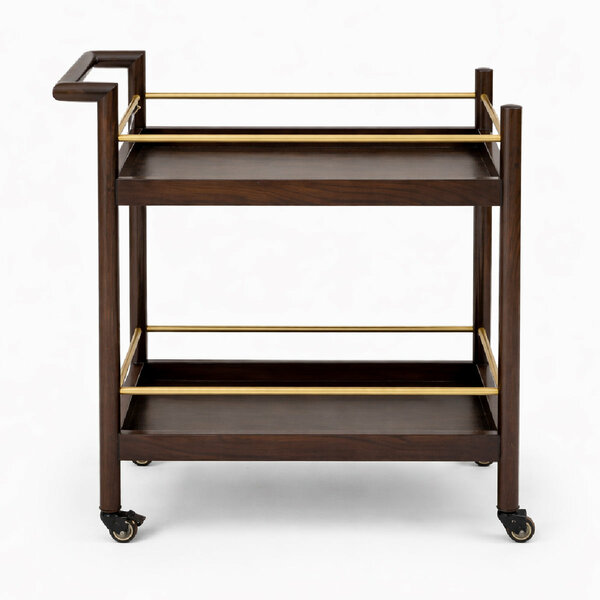 Oaklin Wooden Tea Trolley with Wheels
