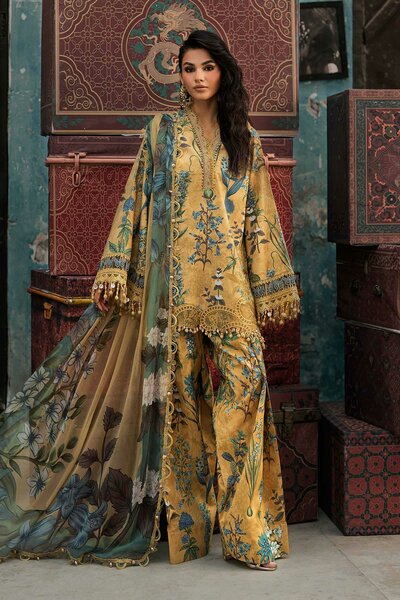 M Prints by Maria B Unstitched Printed Cambric 3 Piece Suit MB26UPC 6A - Casual Collection