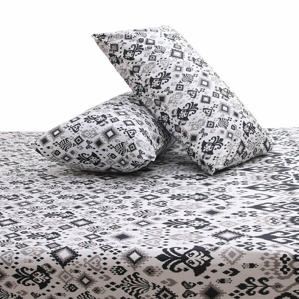 Silver Lining Double Bed Sheet – 96x102 Inches | Soft Printed Cotton Bedsheet