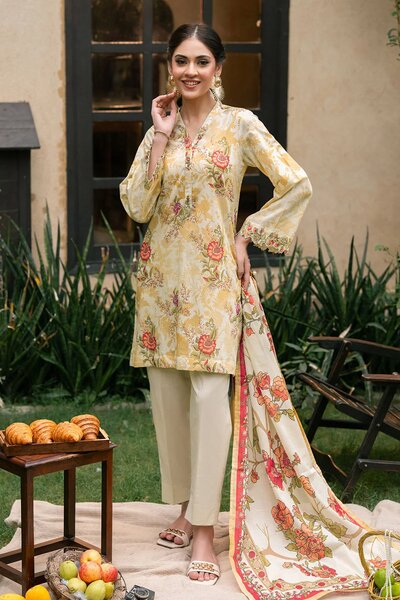 3 Piece Printed Lawn Suit with Printed Lawn Dupatta
