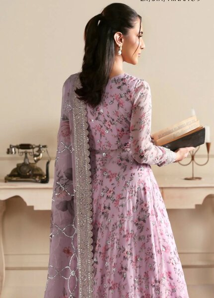 Sirayya by Zarif Unstitched Embroidered Chiffon 3 Piece Suit ZR26US HINAA 09 - Wedding Collection