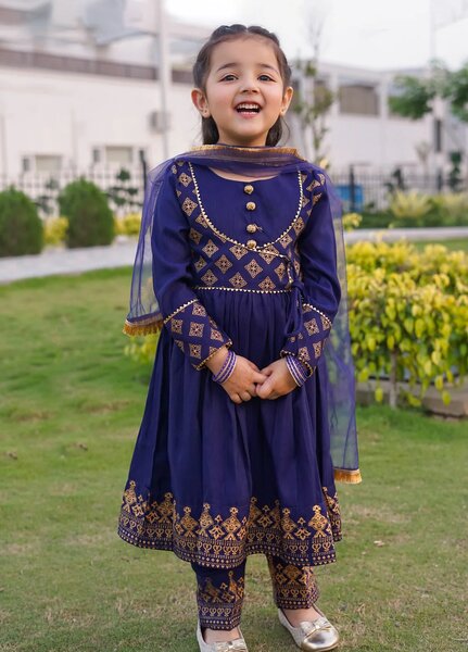 Modest Girls Pret Printed Rawsilk 3 Piece Suit Zehra - Wedding Collection